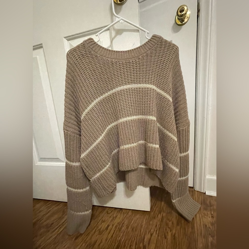 Brown Knitted Crop Sweater